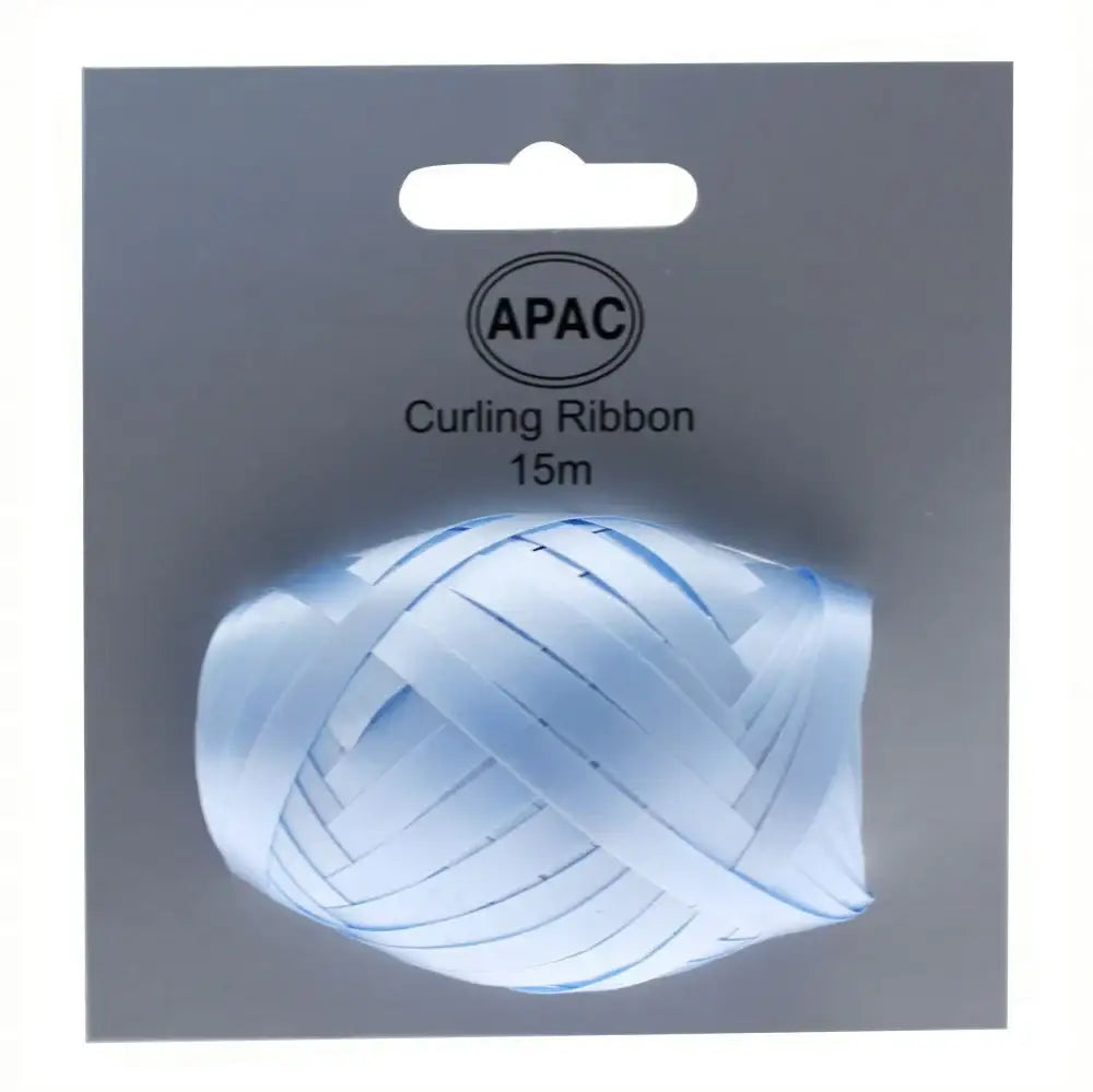 Light blue curling ribbon, 15m roll, perfect for gift wrapping and party decorations
