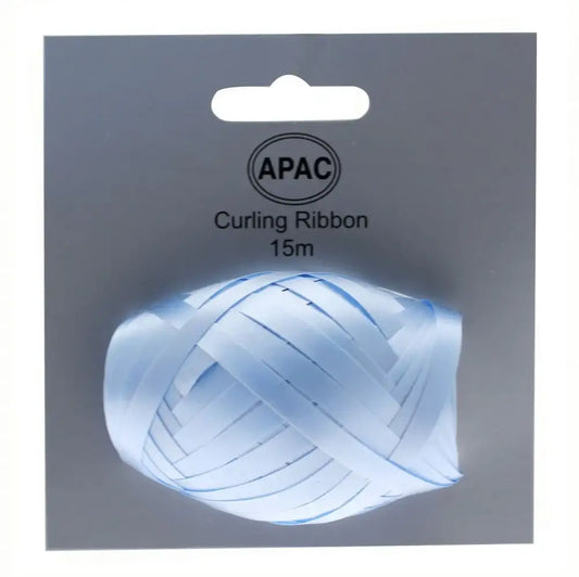 Light blue curling ribbon, 15m roll, perfect for gift wrapping and party decorations