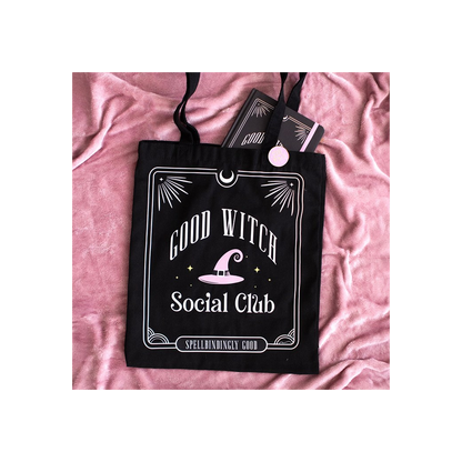 Good Witch Social Club Polycotton Tote Bag with Pin Badge