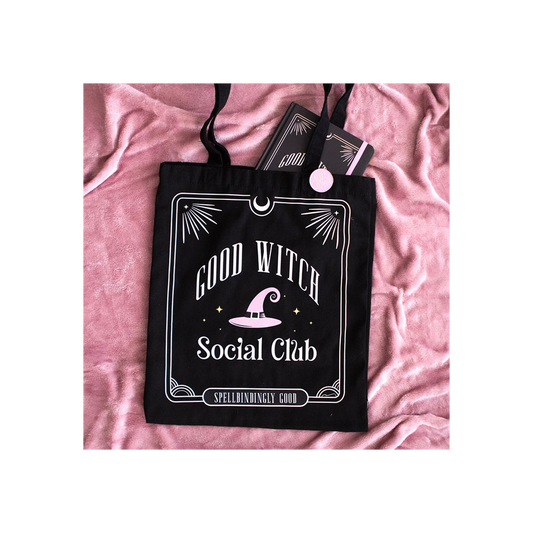 Good Witch Social Club Polycotton Tote Bag with Pin Badge