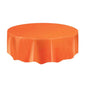 Orange Round Plastic Table Cover