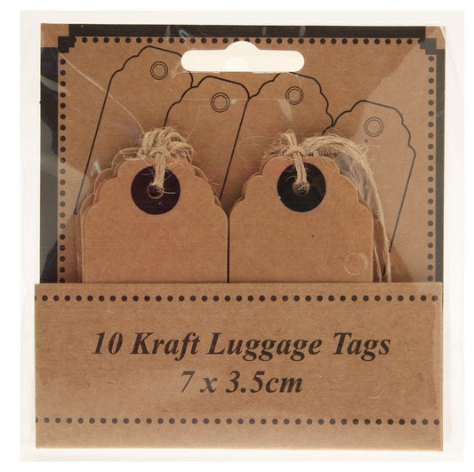 Discover the Kraft Luggage Style Tags (x10) (7cm x 3.5cm) at Bristow Direct