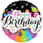 Retro Happy Birthday Foil Balloon
