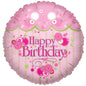 Flower Power Happy Birthday Foil Balloon