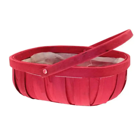 Red Softwood Trug and Folding Handle 24.5cm