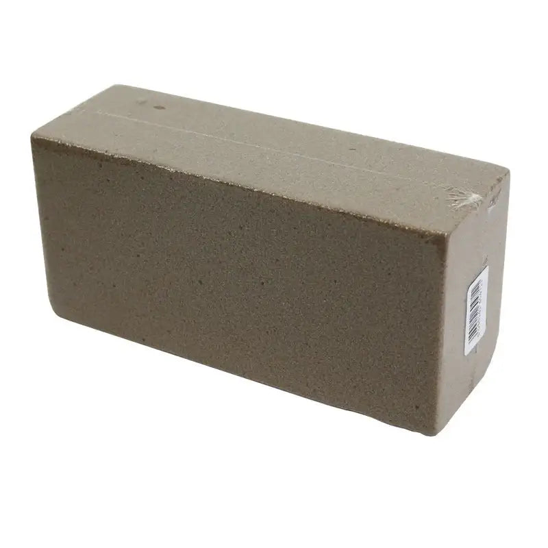 Solid gray ceramic brick for home décor or crafting projects, minimalist design with barcode label