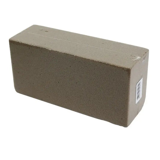 Solid gray ceramic brick for home décor or crafting projects, minimalist design with barcode label