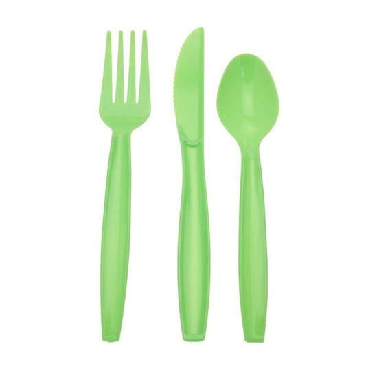 Lime Green Assorted Cutlery 18 Piece