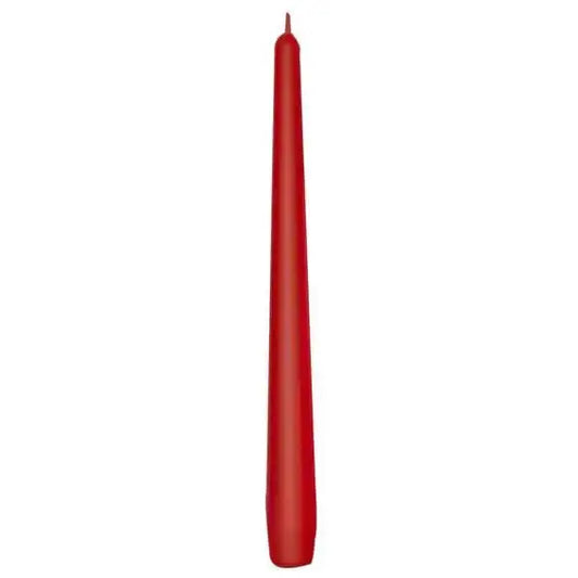 Red taper candle for home décor and celebrations, perfect for festive table settings and gift ideas