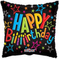 Happy Birthday on Black Balloon