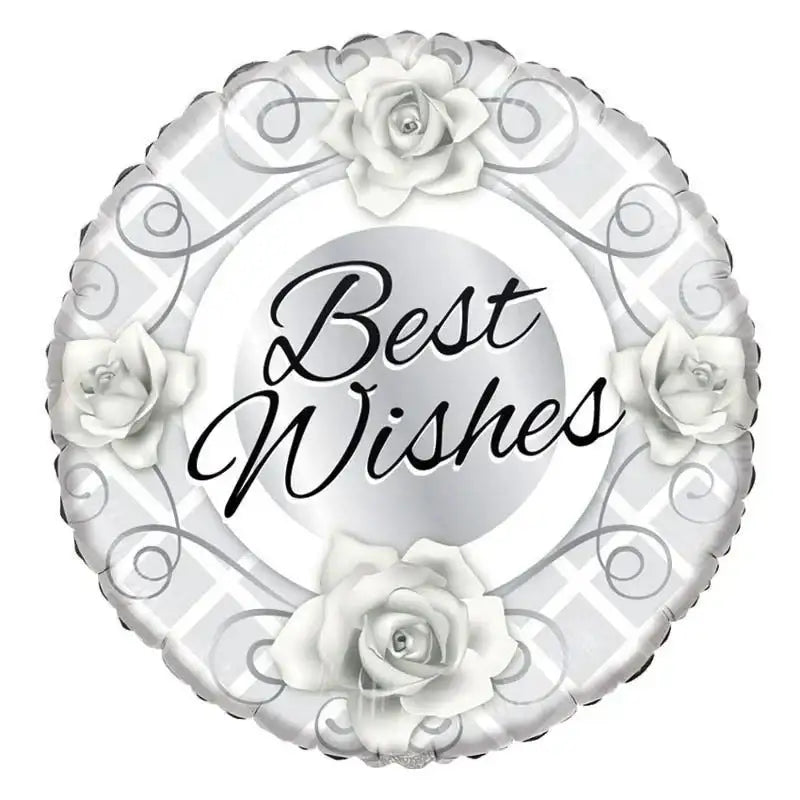 Just Married Silver Roses Balloon