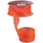 Orange Woven Edge Organza 38mm