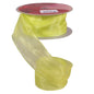 Lime Woven Edge Organza 38mm