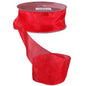 Red Woven Edge Organza 38mm