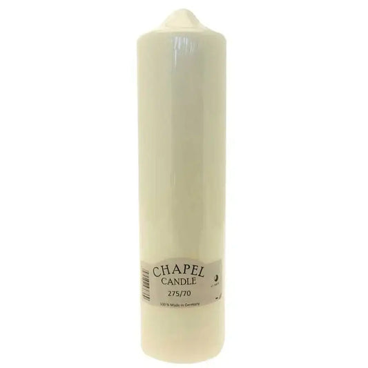 Cream chapel candle, 275/70, 100% made in Germany, ideal for home décor and celebrations
