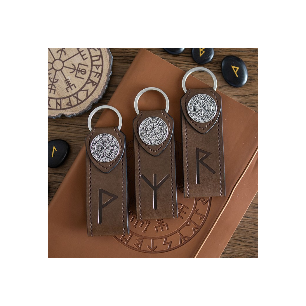 Protection Viking Rune Faux Leather Keyring