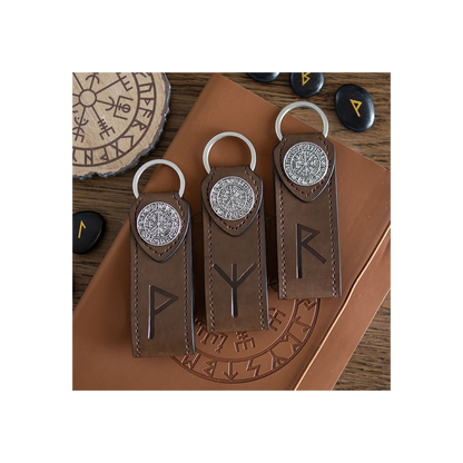 Protection Viking Rune Faux Leather Keyring