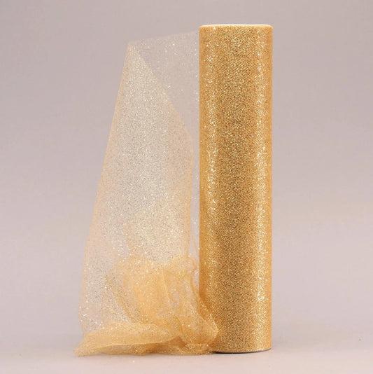 Gold Glitter Tulle 30cm x 23m