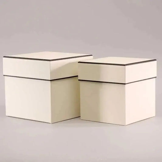 Cream Square Hat Boxes Set of 2