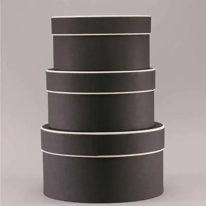 Black Round Hat Boxes (3)