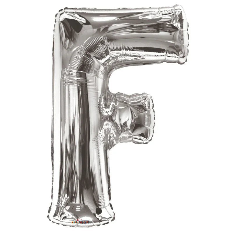 34" Silver Letter F Balloon