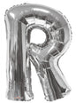 Silver letter R foil balloon for party decorations or celebrations