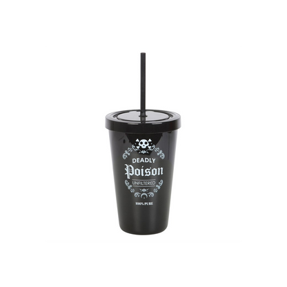 Deadly Poison Plastic Tumbler with Straw