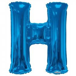 34&quot;  Letter Balloon -  H - Blue