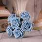 Bunch of 6 China Blue Foam Tea Rose