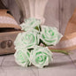 Bunch of 6 Mint Green Foam Tea Rose