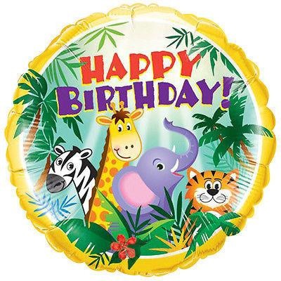 Happy Birthday Jungle &amp; Friends Foil Balloon