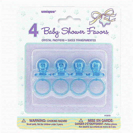Blue Crystal 2 Pacifiers Favours decoration pk4