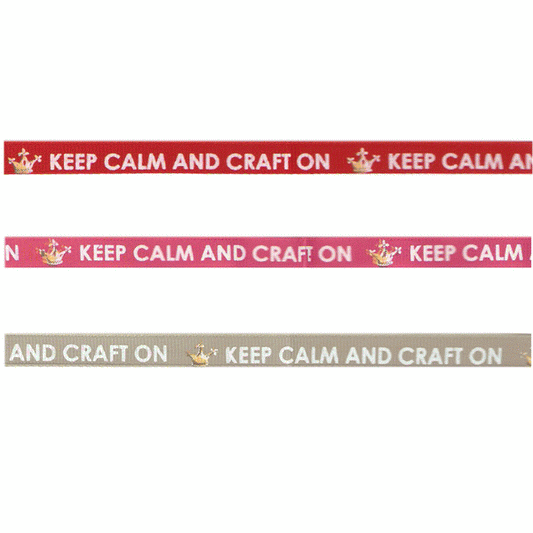 Keep calm &amp; craft on - hot pink grosgrain ribbon 10mm x 20m