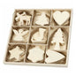 Wooden Blank Xmas Craft shapes - 72 pc pk