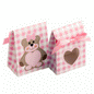 Teddy Bear Pink - Sacchetto with Heart Shaped Window 80mm