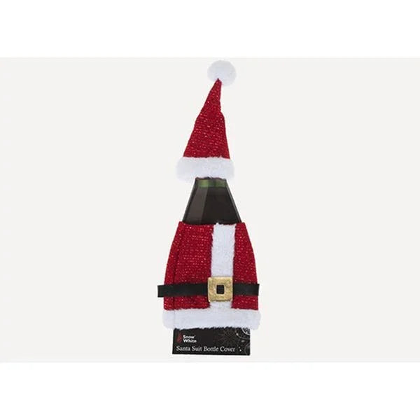 Santa Suit Look Xmas Bottle Cover On Card