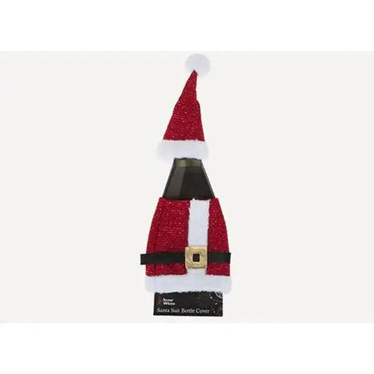 Santa Suit Look Xmas Bottle Cover On Card