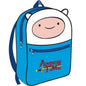 Blue Adventure Time backpack featuring Finn’s face and logo, with zipper pocket