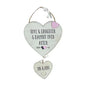 Love Story Hanging Double Hearts - Mr &amp; Mrs