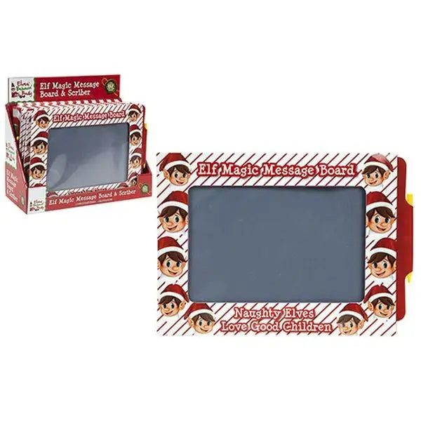 Bristow Direct Large Elf Magic Slate Message Board with Christmas elf illustrations