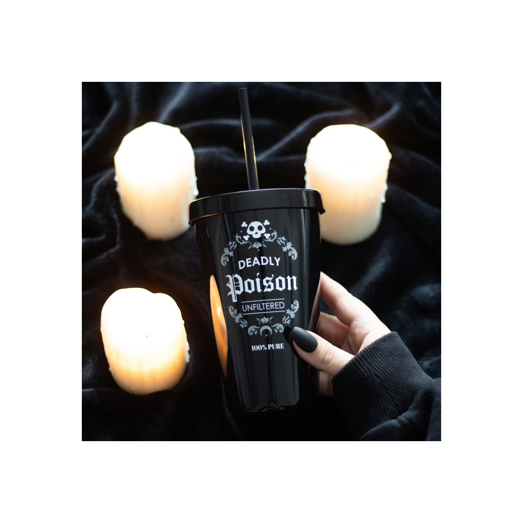 Deadly Poison Plastic Tumbler with Straw