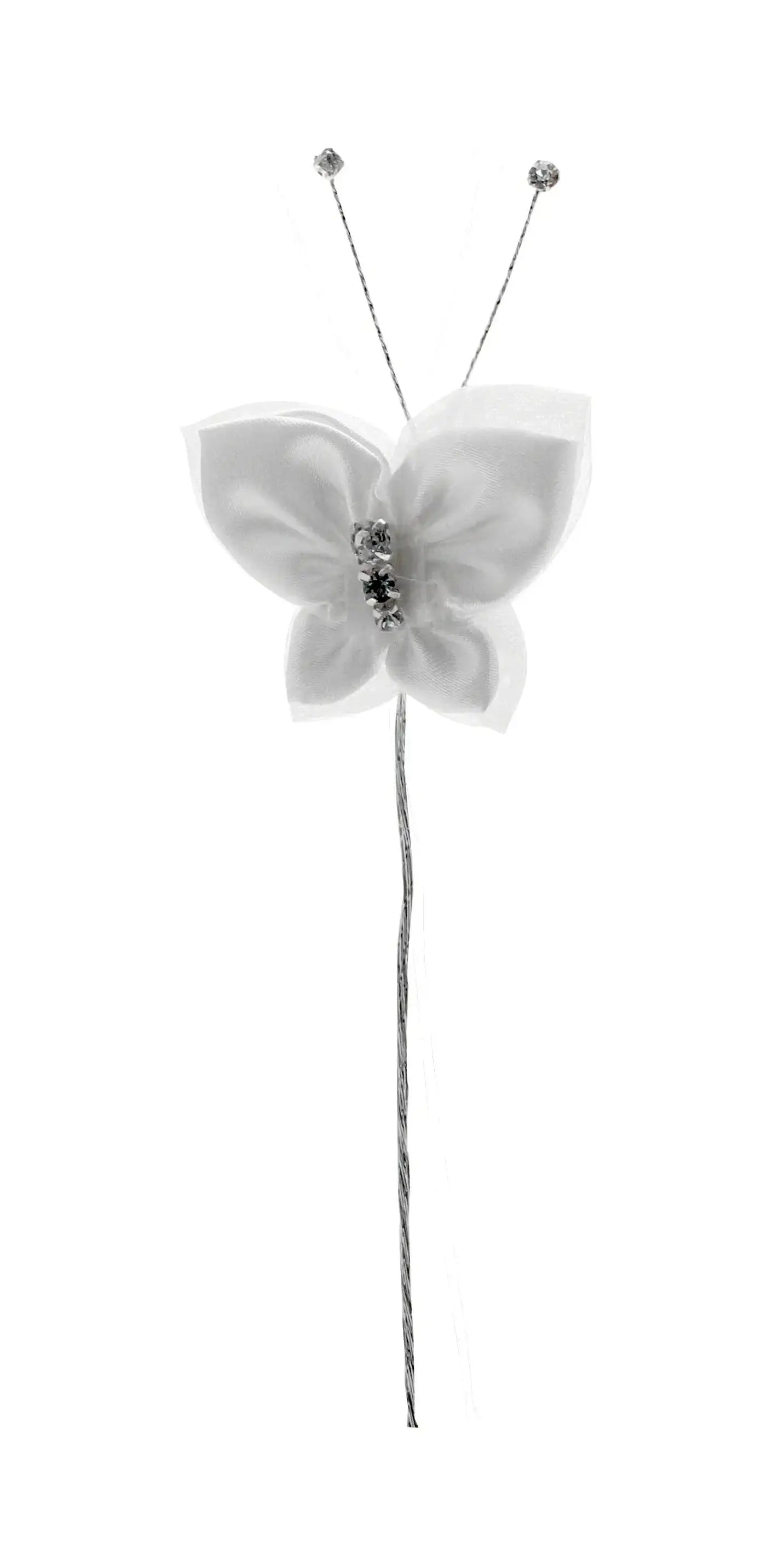 Medium White Diamante Butterfly