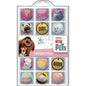The Secret Life of Pets eraser pack featuring assorted character and heart designs in a display case.