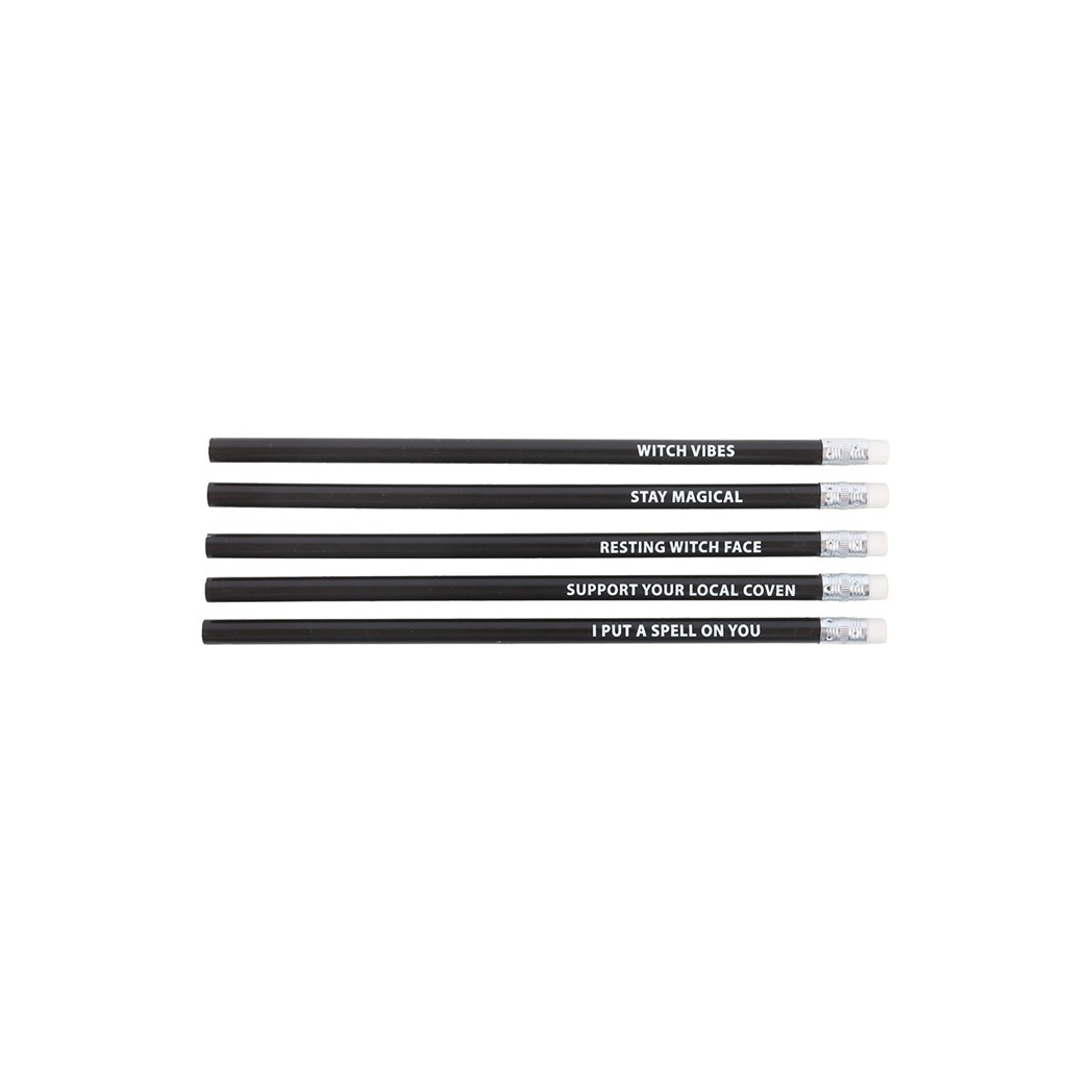 The Coven Club Set of 5 Witchy Pencils