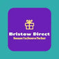 Gift box icon with bold text and tagline on a purple square, teal background.