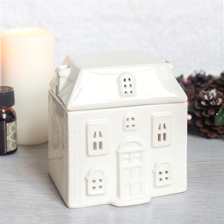 White Ceramic House Oil Burner