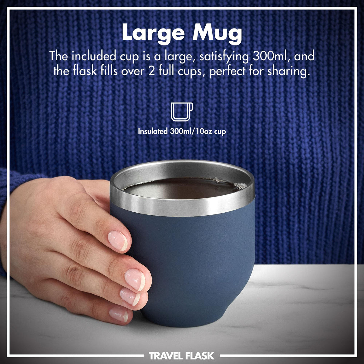 Luma Vacuum Insulated, Flask & Mug, Ash Navy, 700ml (24oz)