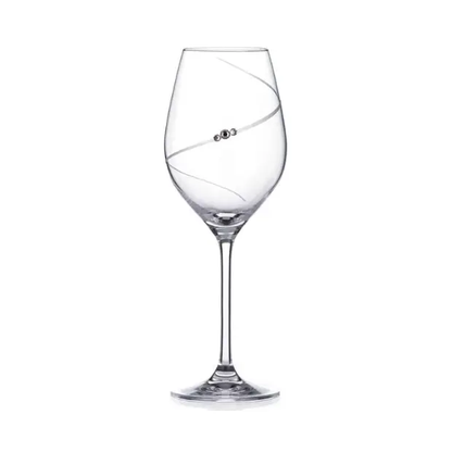 Diamante Wine Glasses with Swarovski Crystals - Gift Box of 6