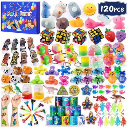 120PCS Kids Party Bag Fillers Lucky Dip Toys Classroom Prizes Favours Fun Gifts