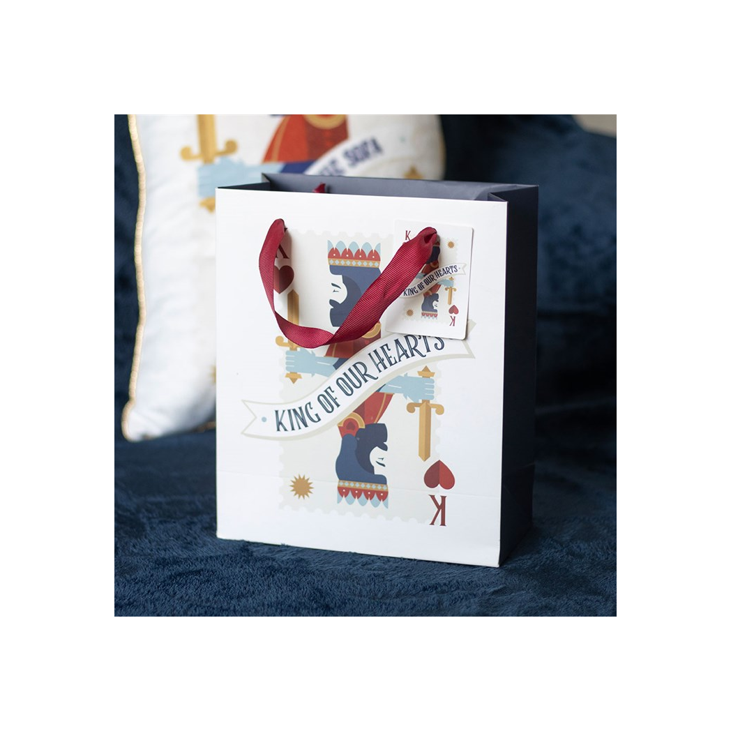 23cm Medium King of Our Hearts Playing Card Gift Bag